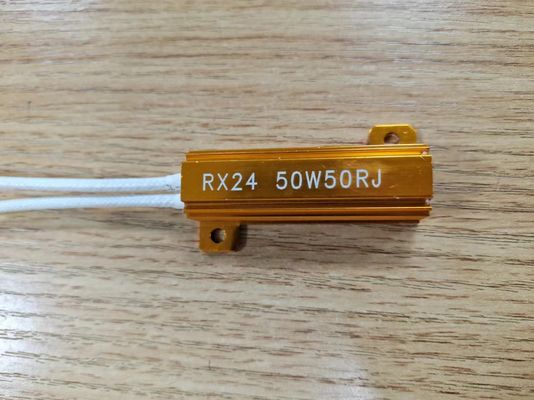 RX24 50W 50RJ Gold Aluminum Housed Wirewound Resistors 50 Ohm Aluminum Shell Resistor